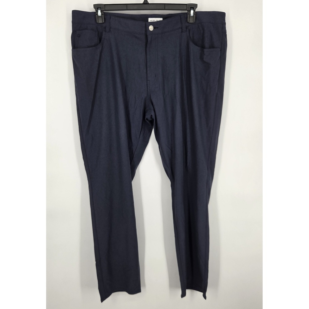 Peter Millar Brevard Pants Mens 42x32 Navy Blue Chino Classic Fit Stretch Golf